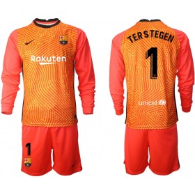 Fotbalový Dres FC Barcelona Brankářské TER Stegen 1 Dětské 2020/21 M003 Dlouhý Rukáv